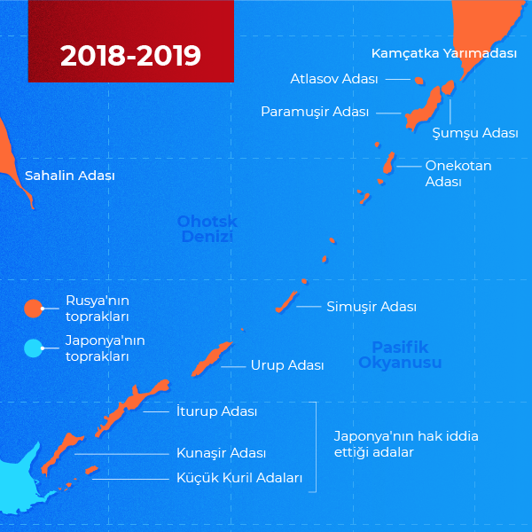 Карта курильских островов и японии